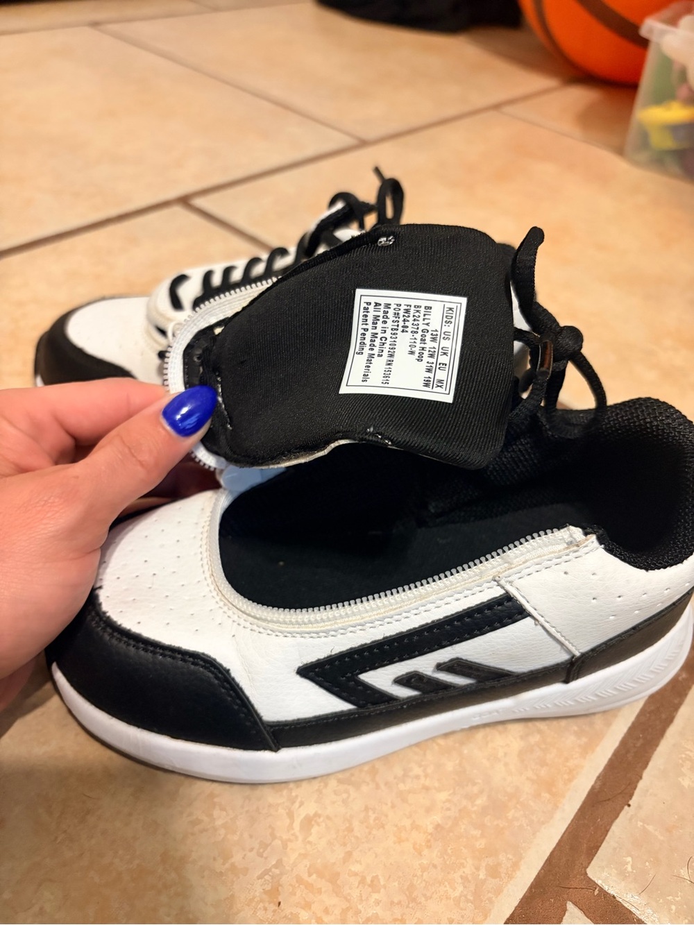 Kids Black and White Casual Sneakers - Comfortable Everyday Play - Picture 2 of 3